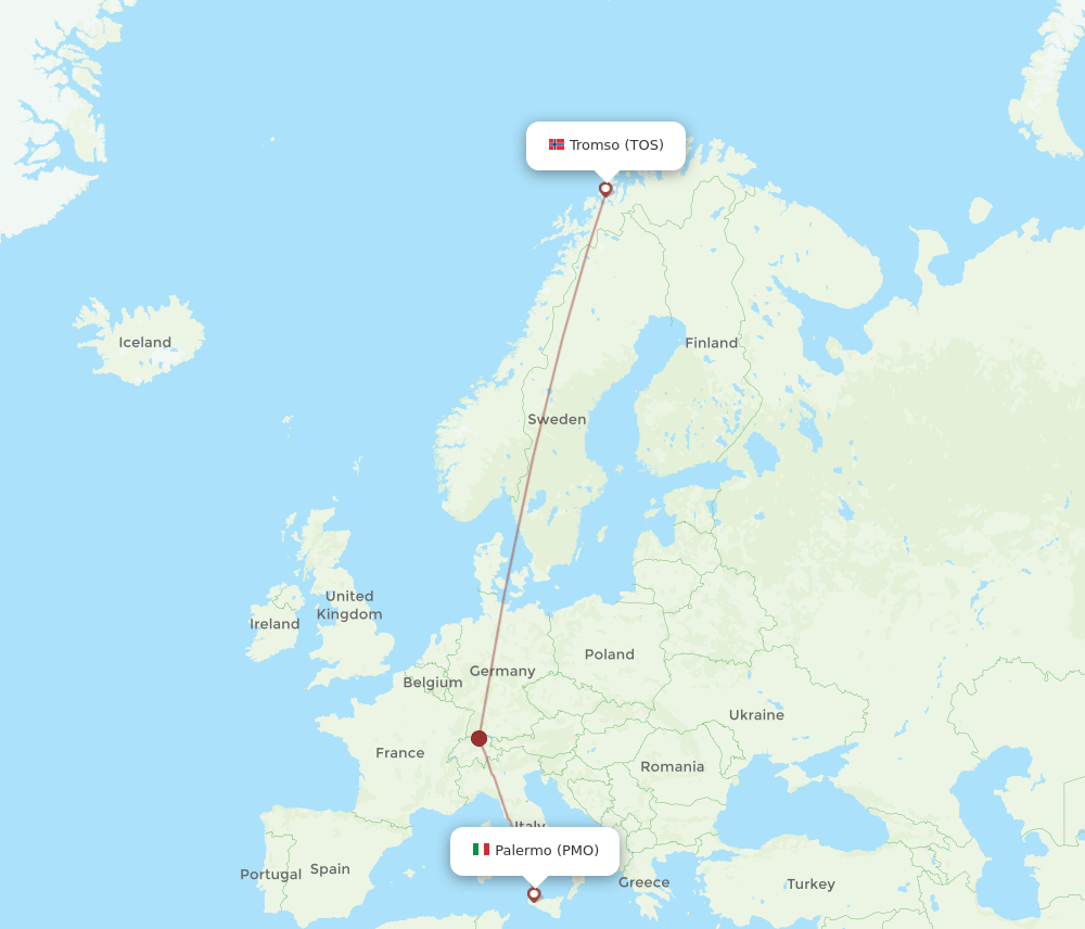 TOS-PMO flight routes