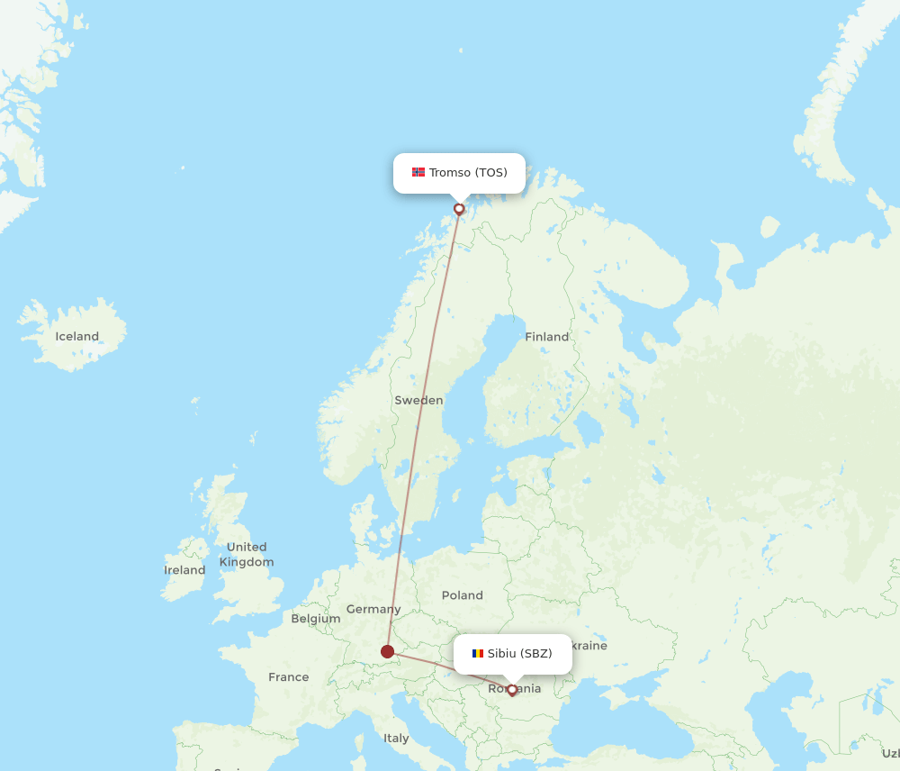 TOS-SBZ flight routes