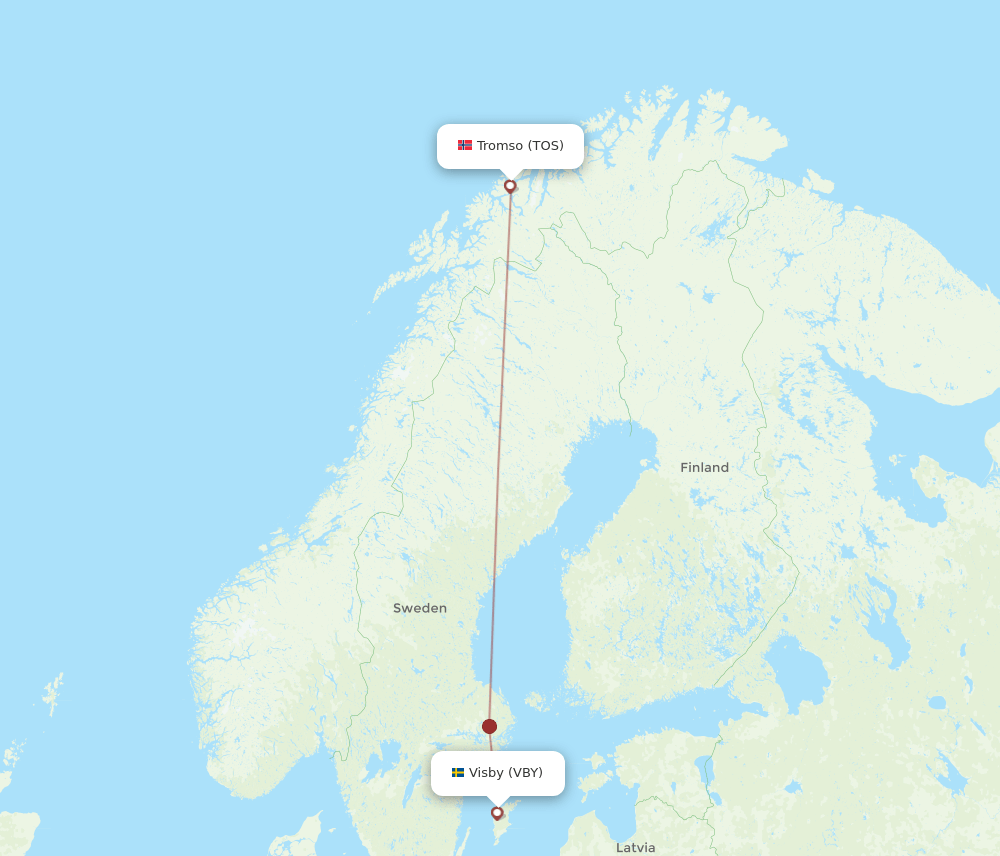 TOS-VBY flight routes