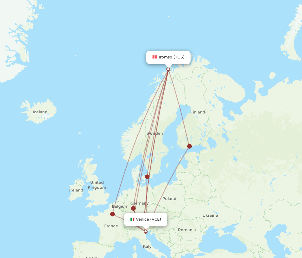 TOS-VCE flight routes