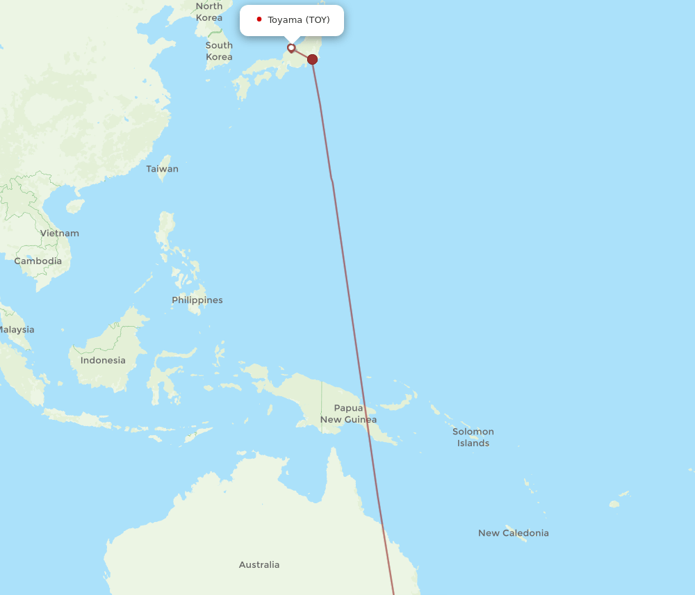 TOY to SYD flights and routes map