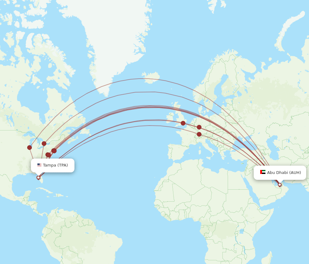 TPA-AUH flight routes