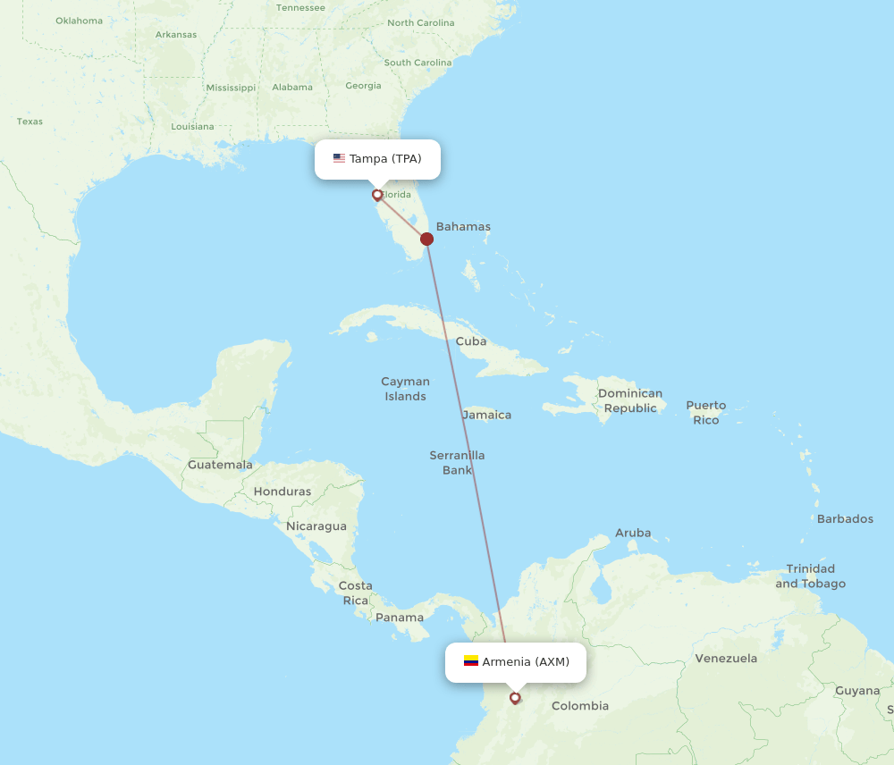 TPA-AXM flight routes