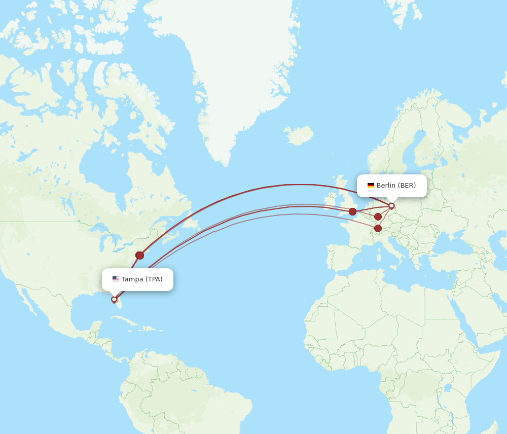 TPA-BER flight routes