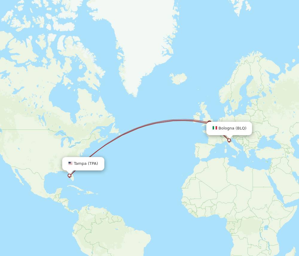 TPA-BLQ flight routes