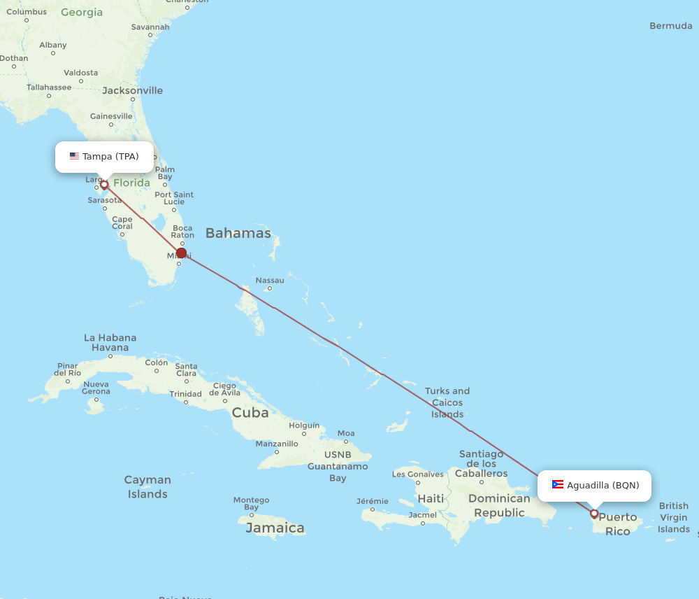 TPA-BQN flight routes