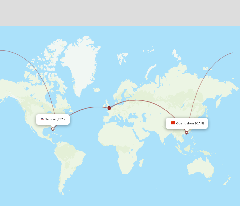 TPA to CAN flights and routes map