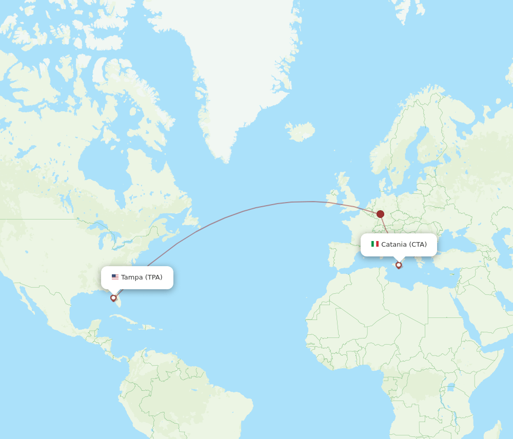 TPA-CTA flight routes