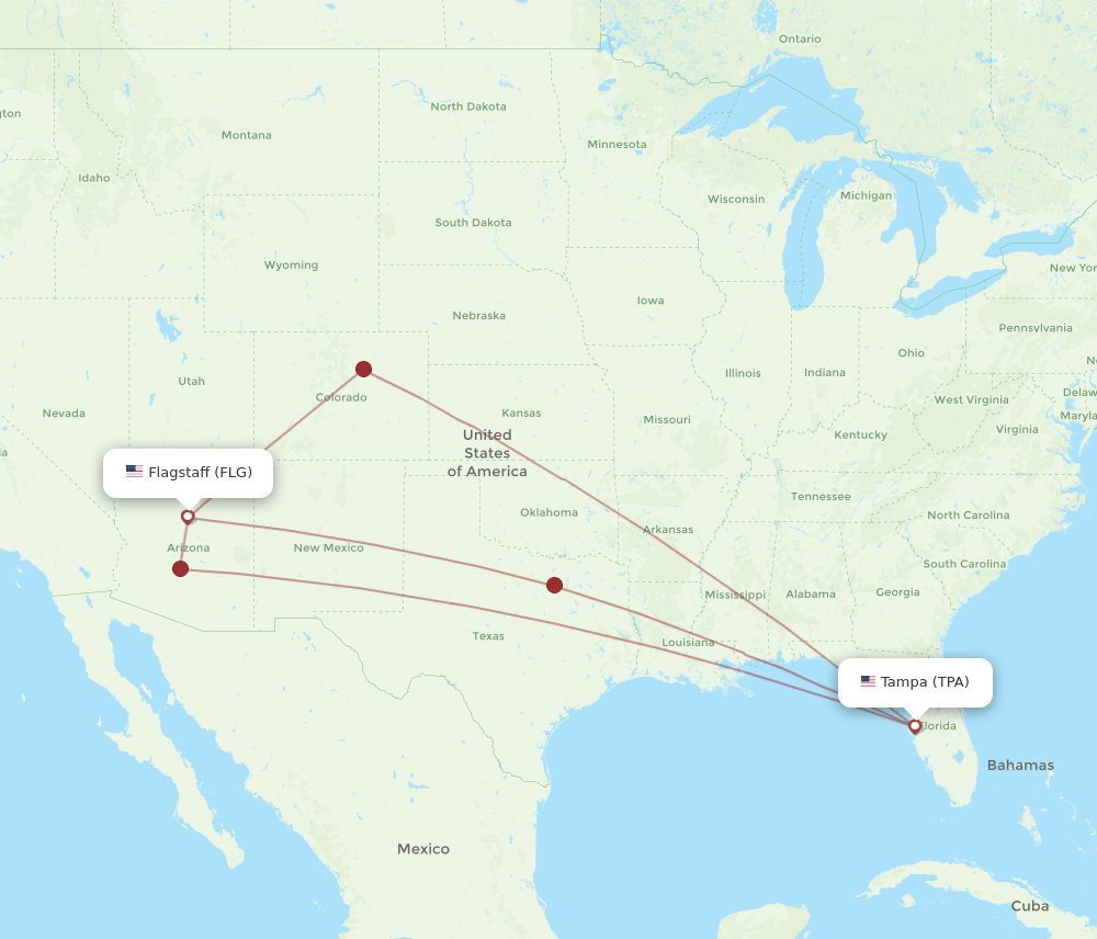 TPA-FLG flight routes