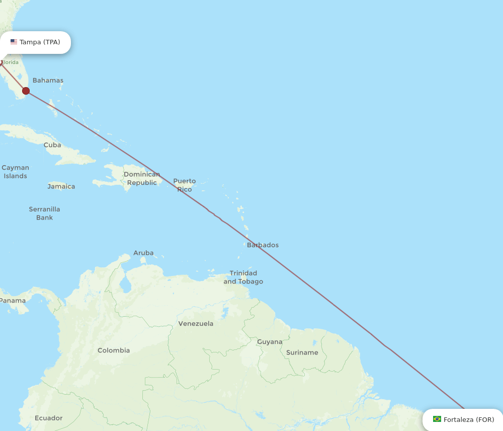 TPA-FOR flight routes