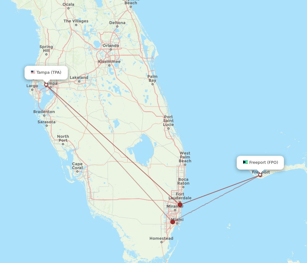 TPA-FPO flight routes