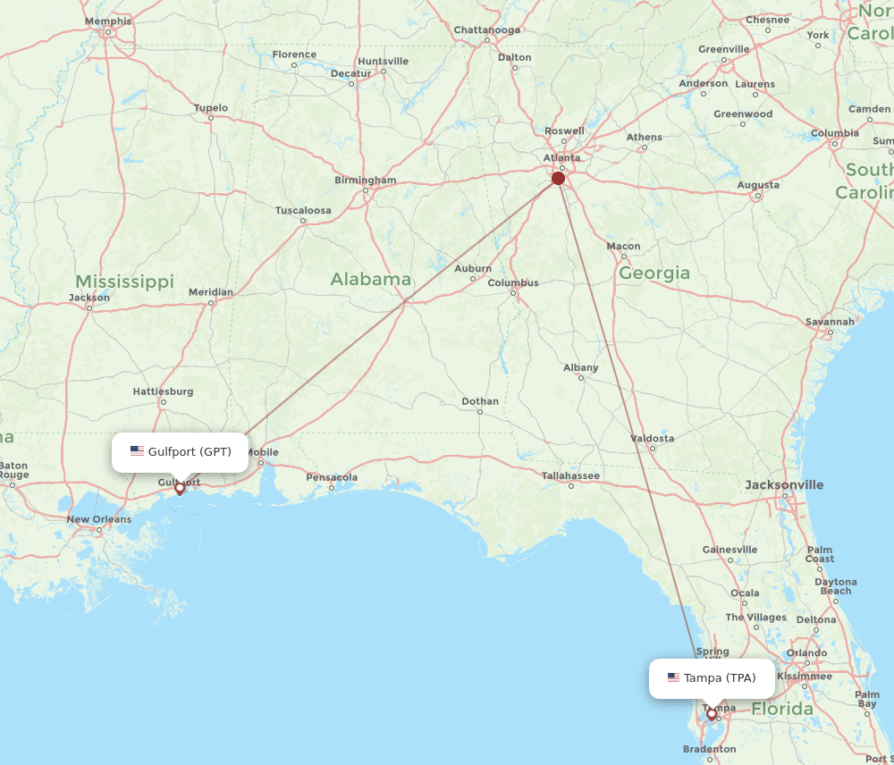 TPA-GPT flight routes