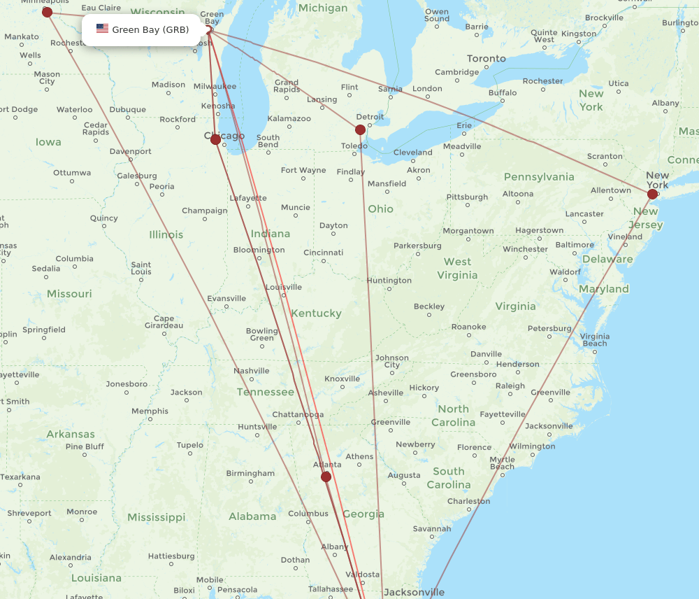 TPA-GRB flight routes