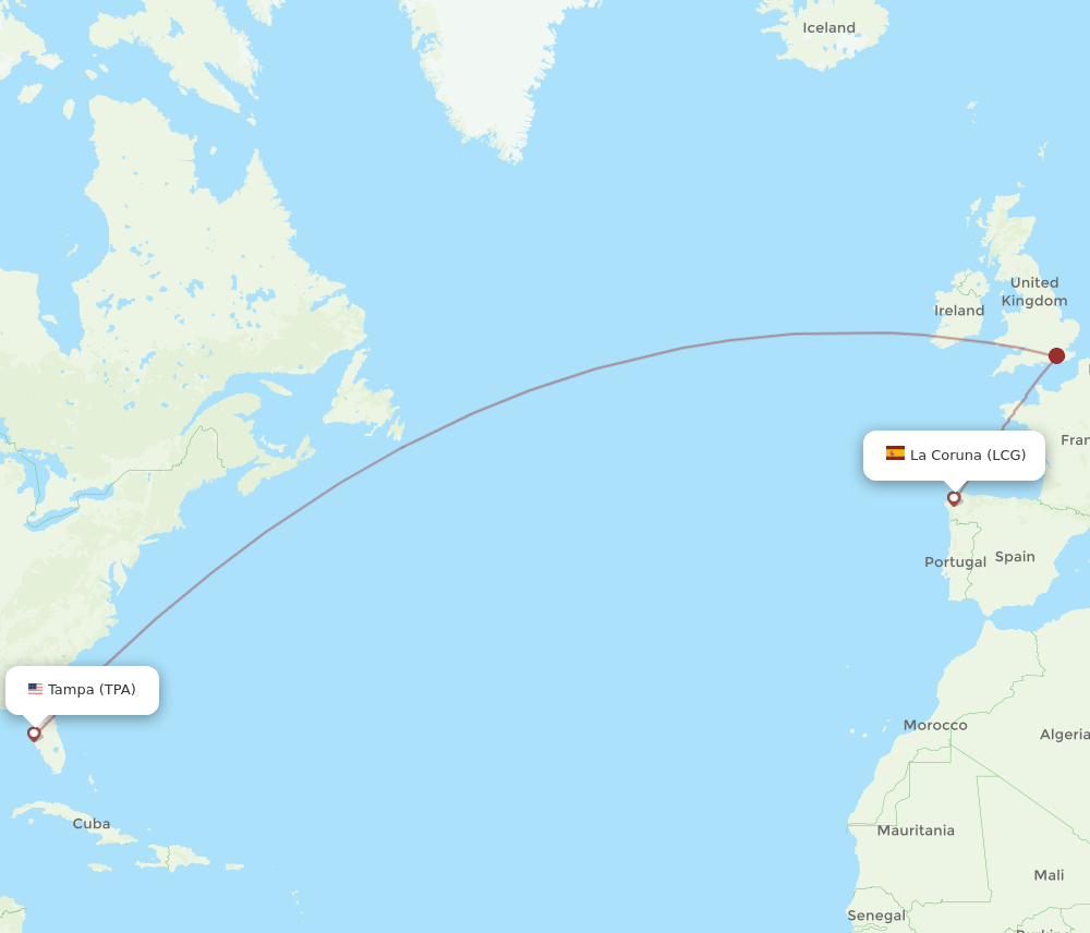 TPA-LCG flight routes