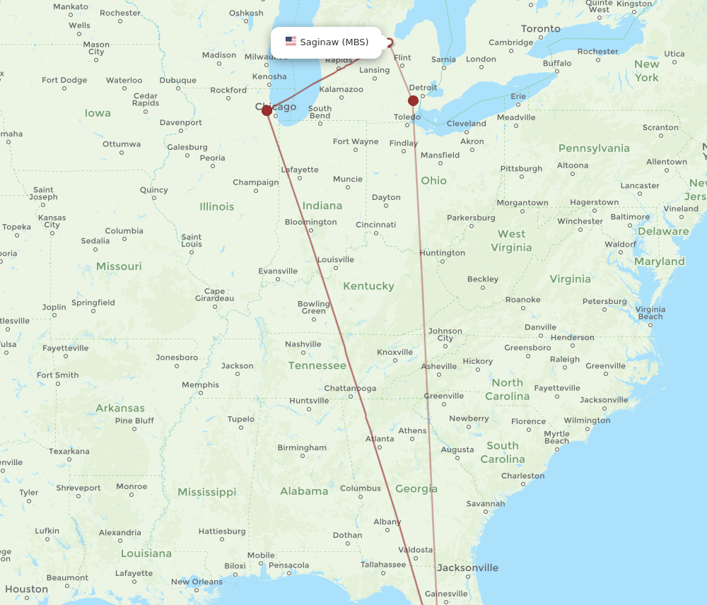TPA-MBS flight routes