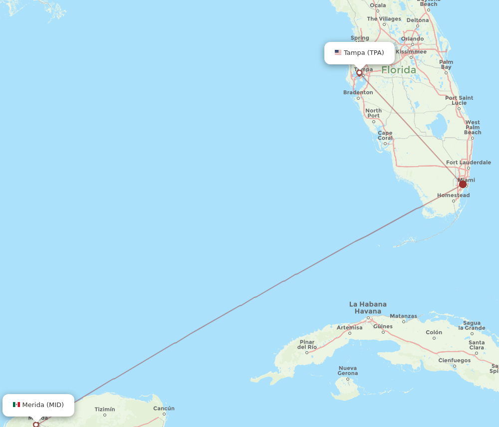 TPA-MID flight routes