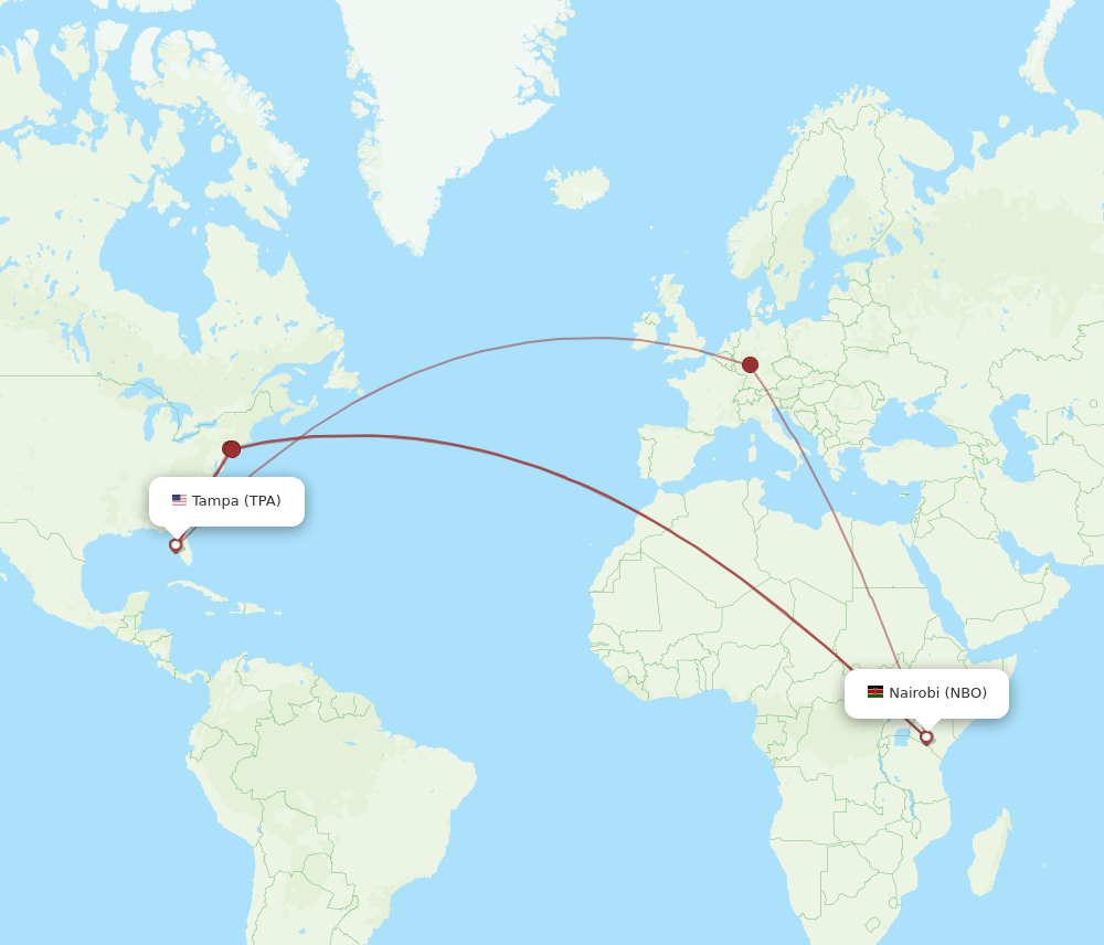 TPA-NBO flight routes