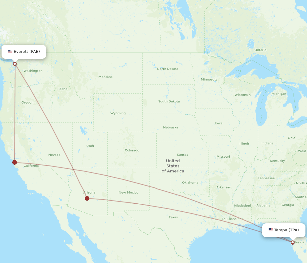 TPA-PAE flight routes