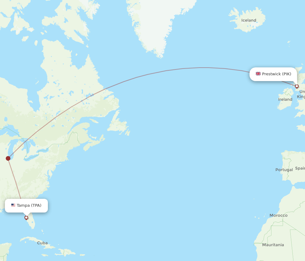TPA-PIK flight routes