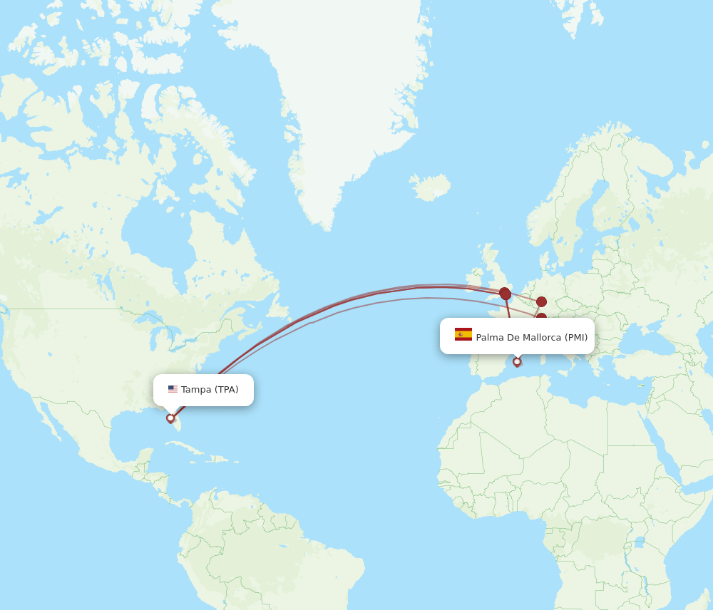 TPA-PMI flight routes