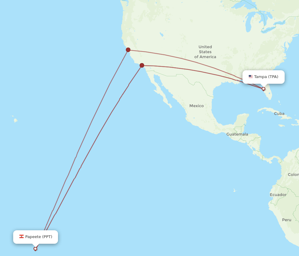 TPA-PPT flight routes