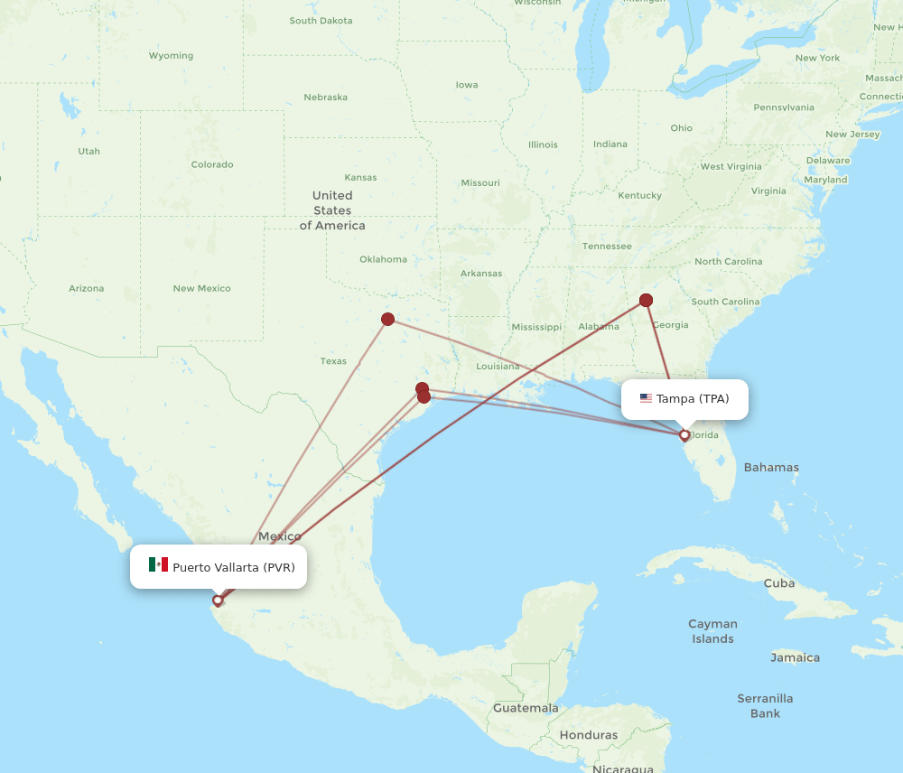 TPA-PVR flight routes