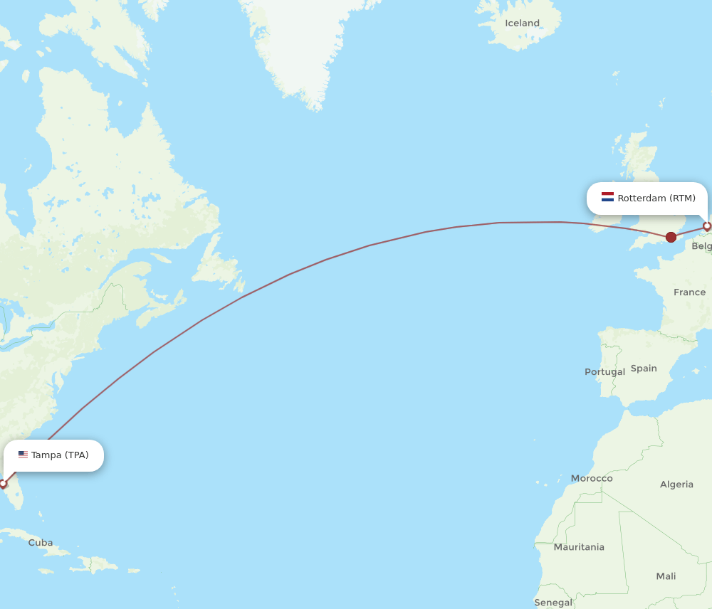 TPA-RTM flight routes