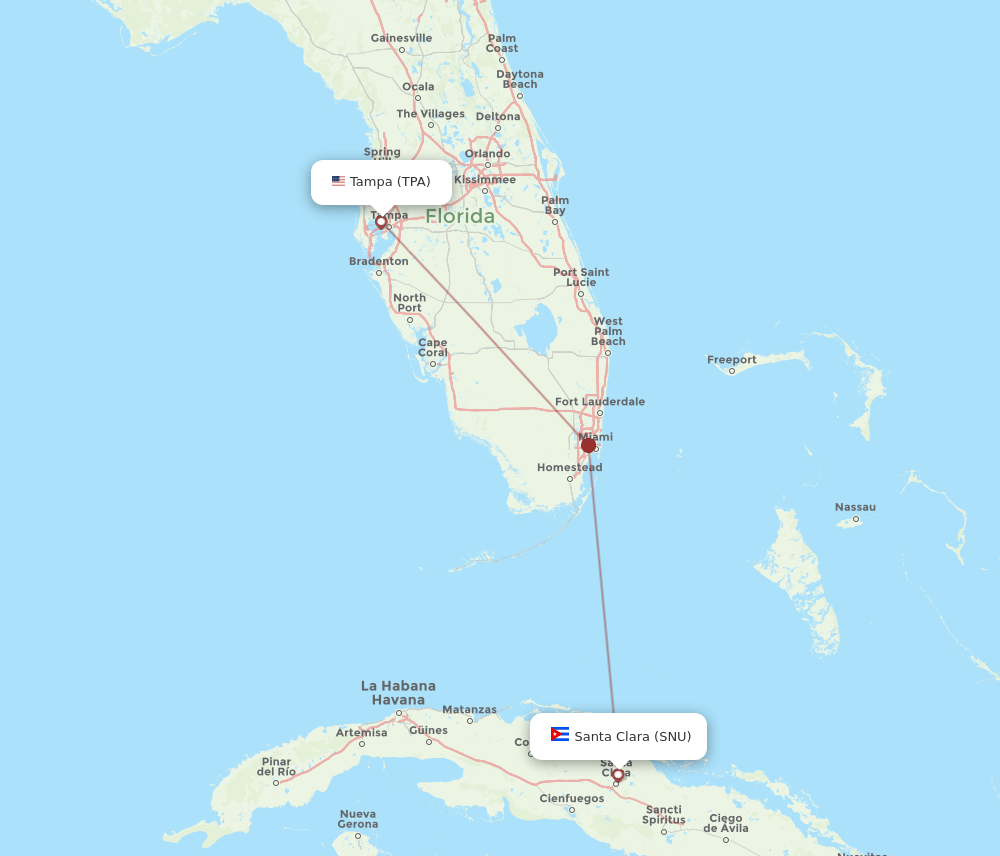 TPA-SNU flight routes