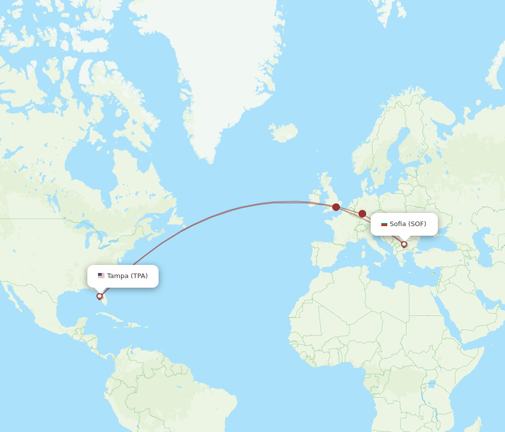 TPA-SOF flight routes