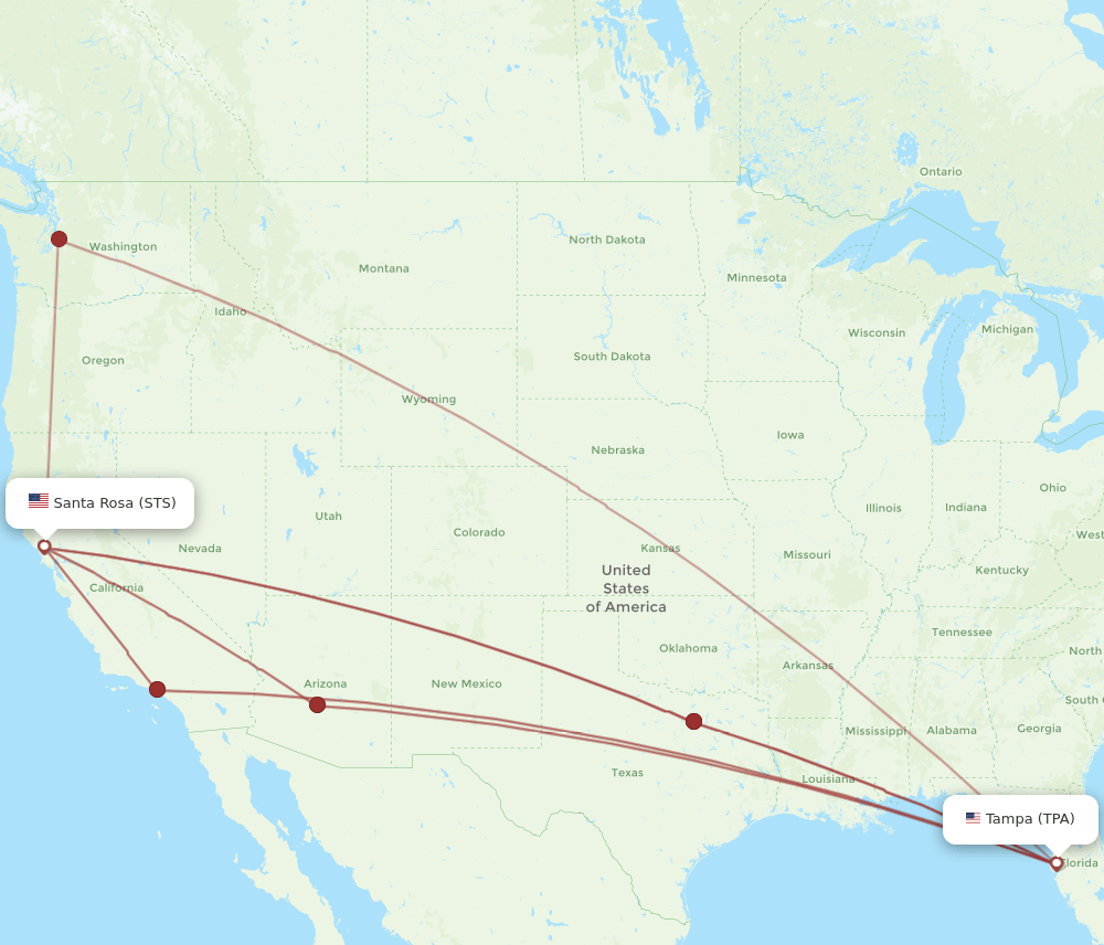 TPA-STS flight routes
