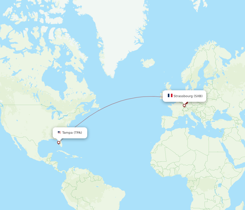 TPA-SXB flight routes