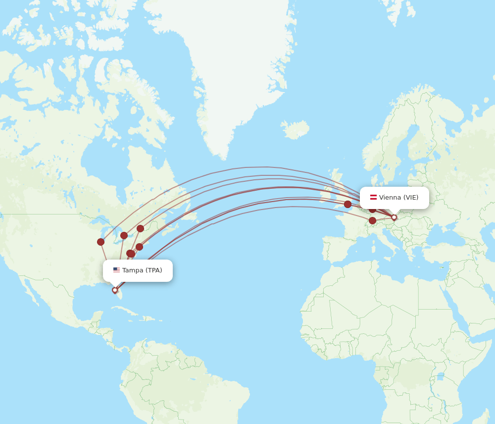 TPA-VIE flight routes