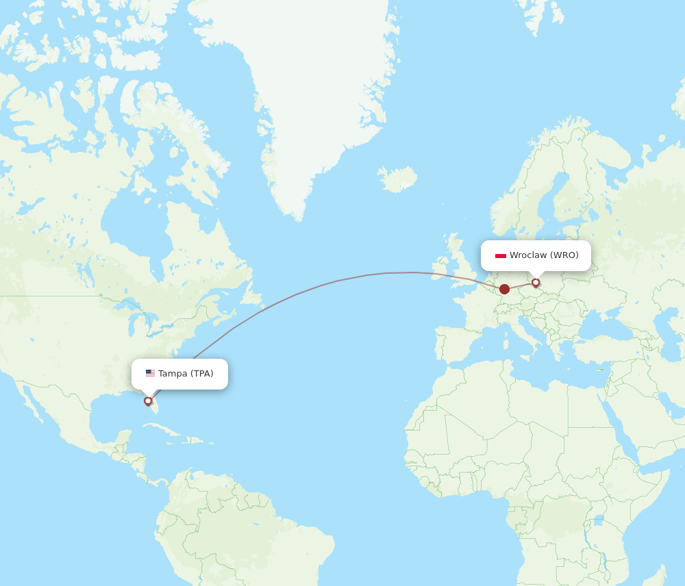 TPA-WRO flight routes