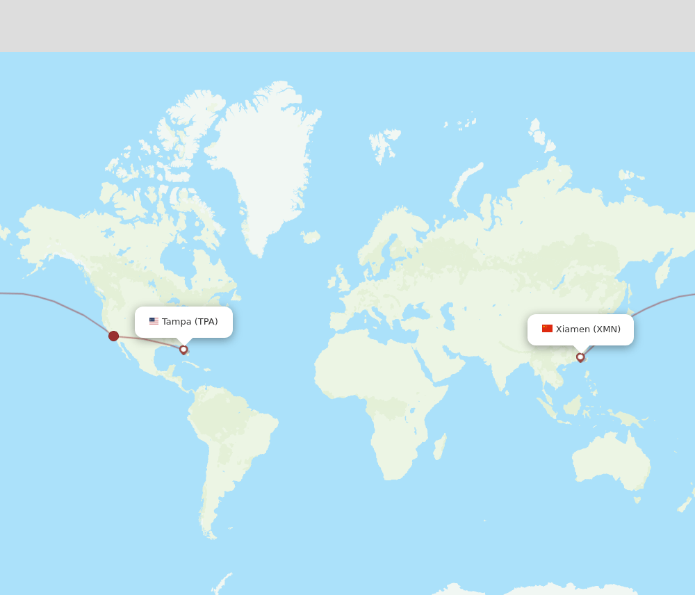 TPA to XMN flights and routes map