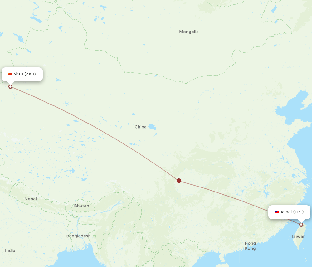 TPE-AKU flight routes