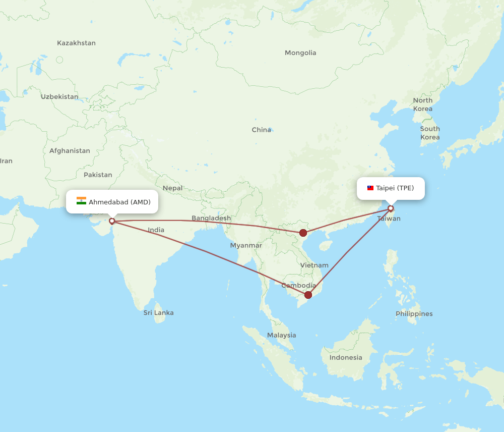 TPE-AMD flight routes