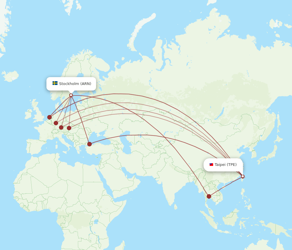 TPE-ARN flight routes