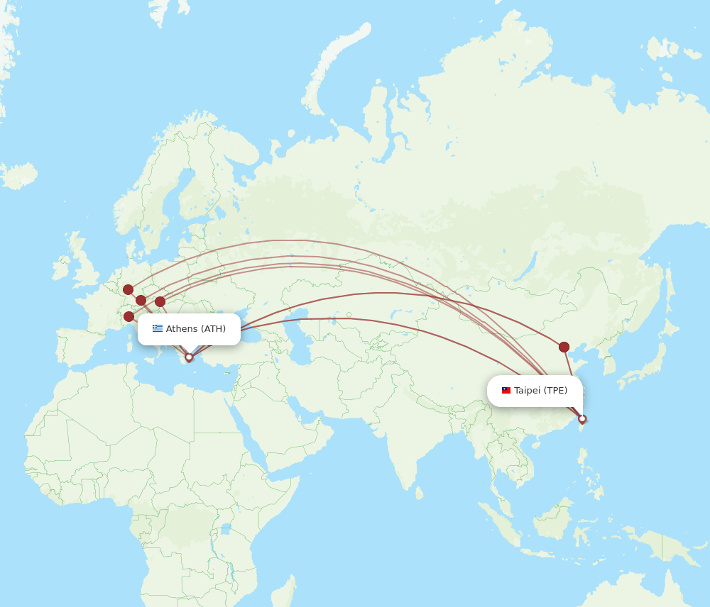 TPE-ATH flight routes