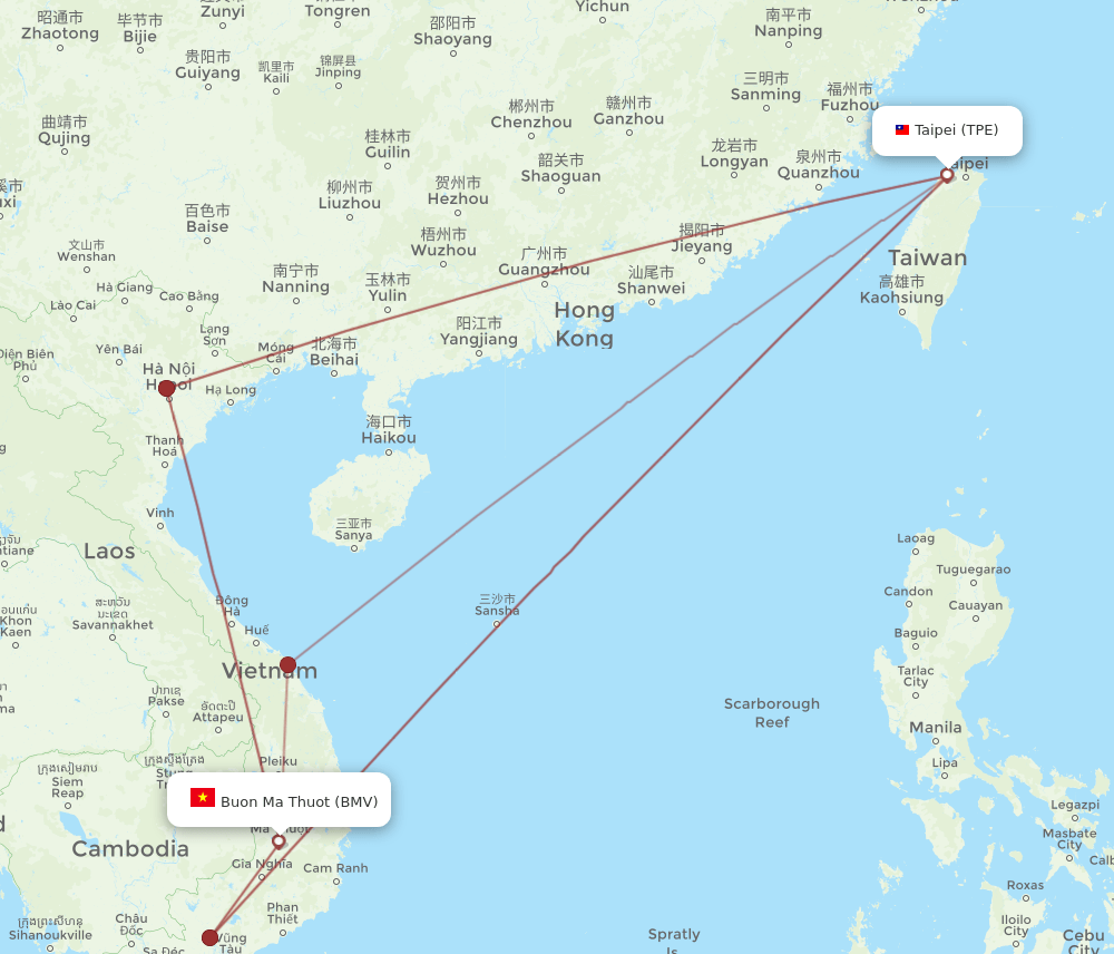 TPE-BMV flight routes