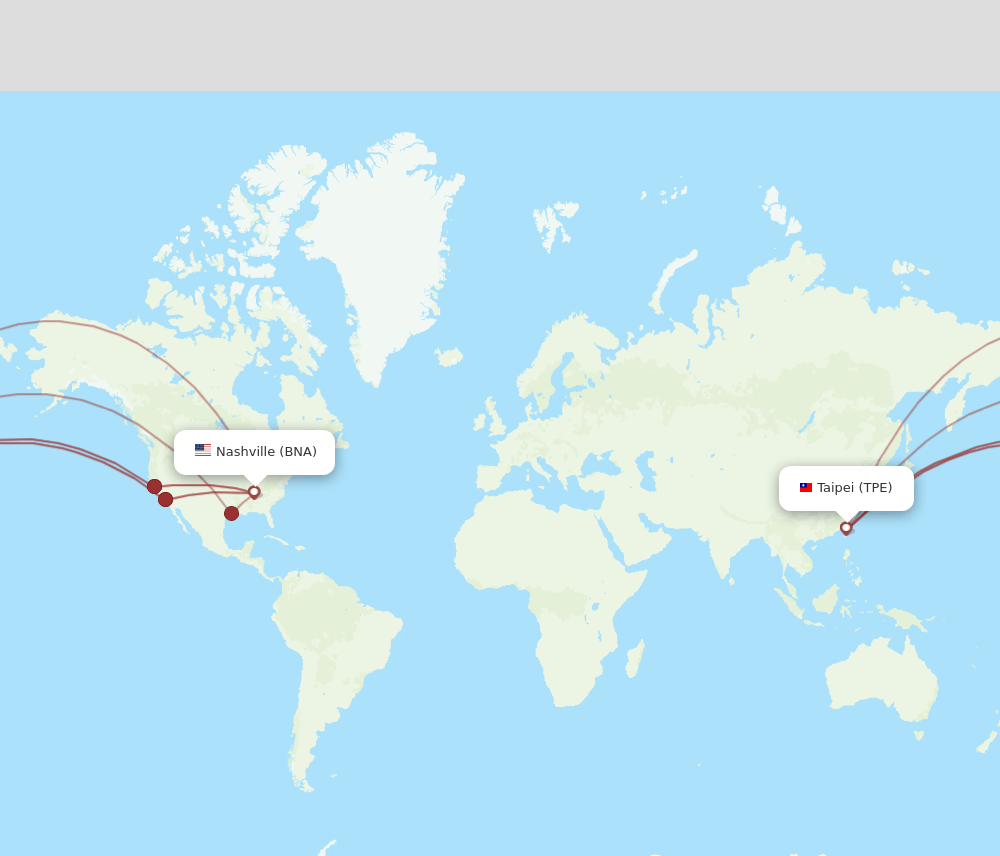 TPE-BNA flight routes