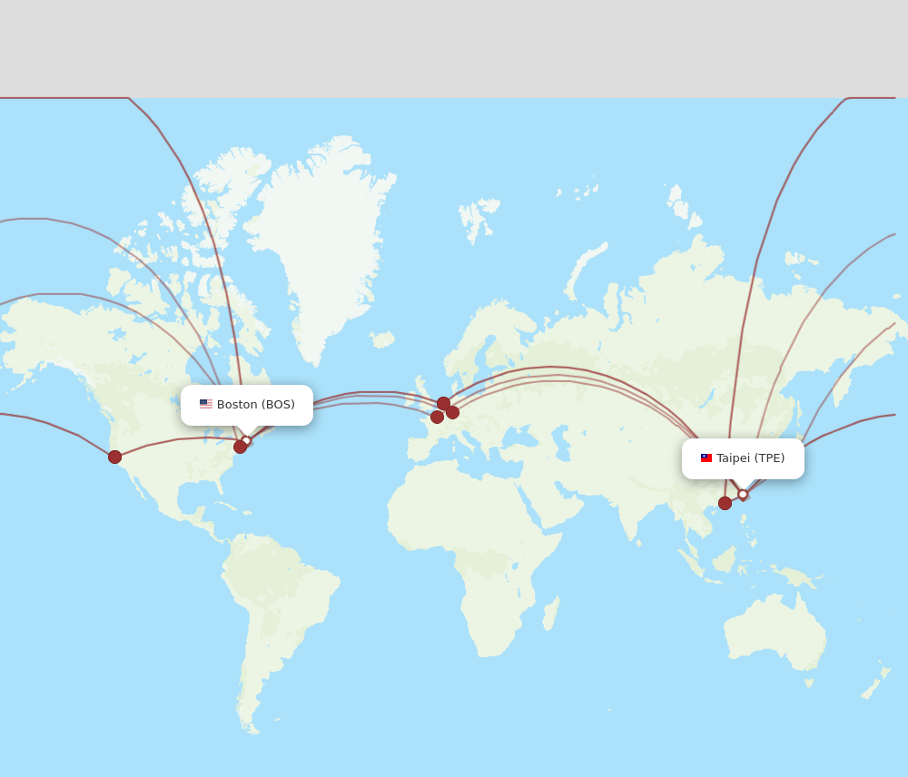 TPE-BOS flight routes