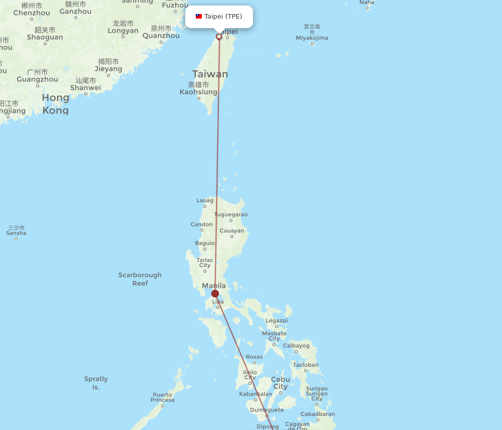 TPE-CBO flight routes