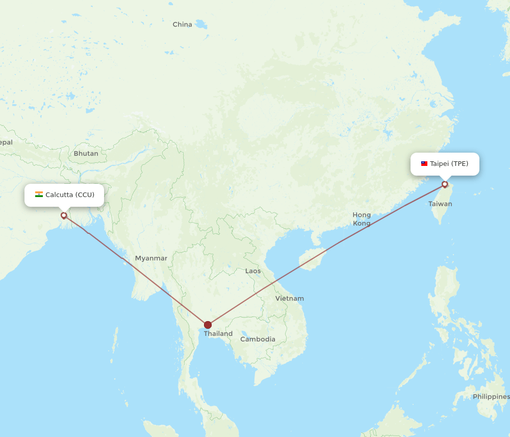 TPE-CCU flight routes