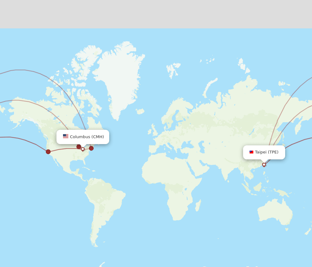 TPE-CMH flight routes