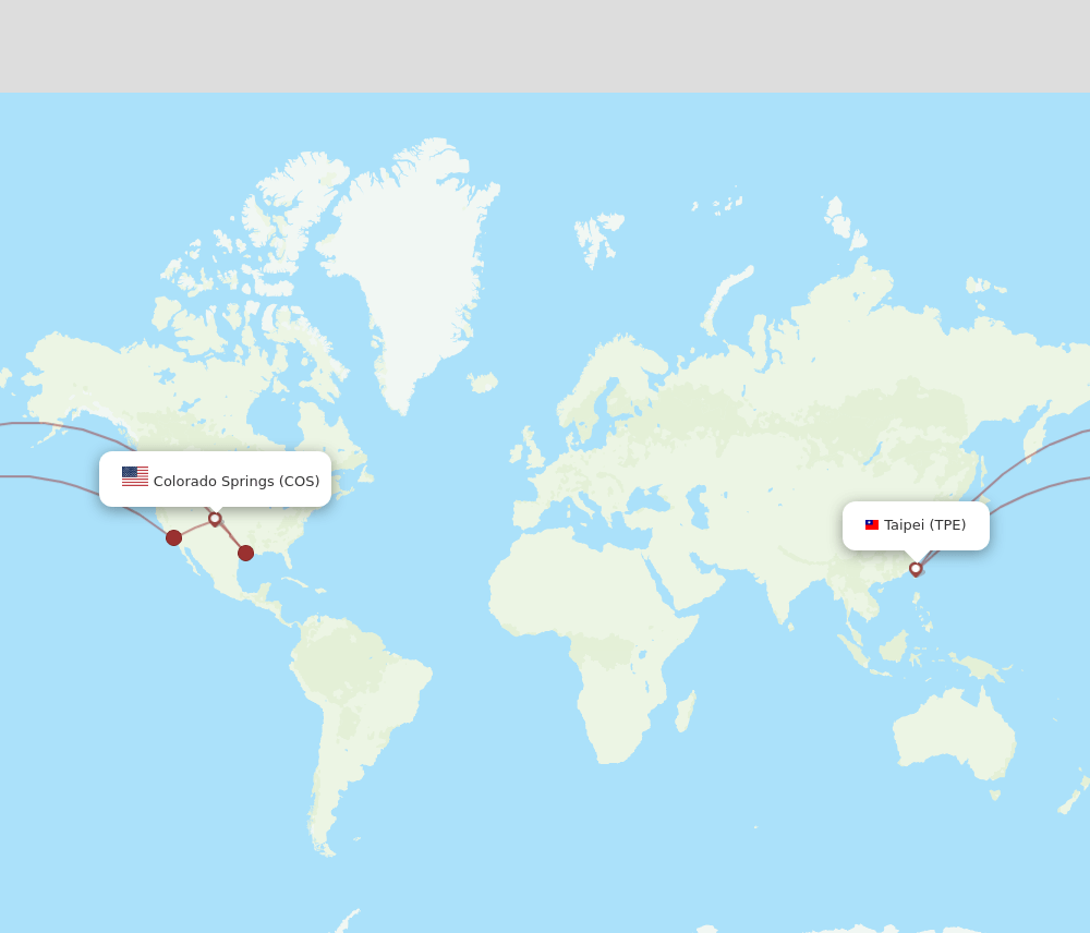 TPE to COS flights and routes map
