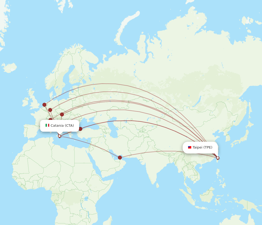TPE-CTA flight routes