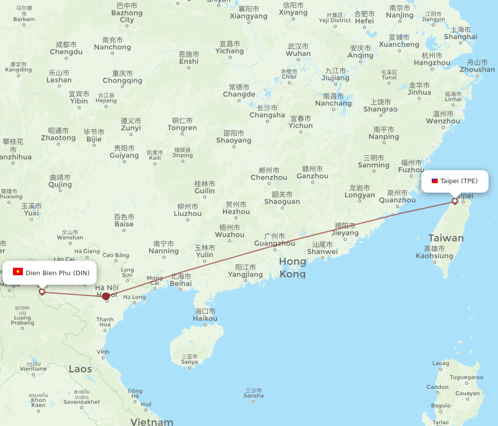 TPE-DIN flight routes