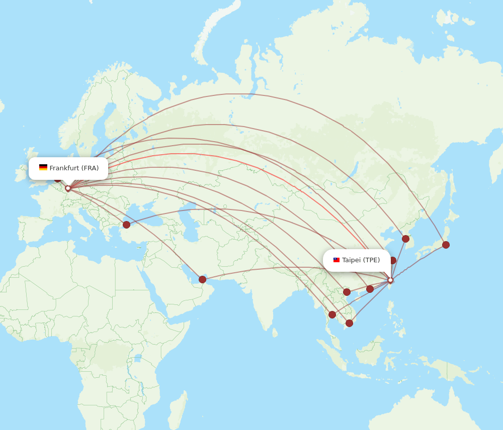 TPE to FRA flights and routes map