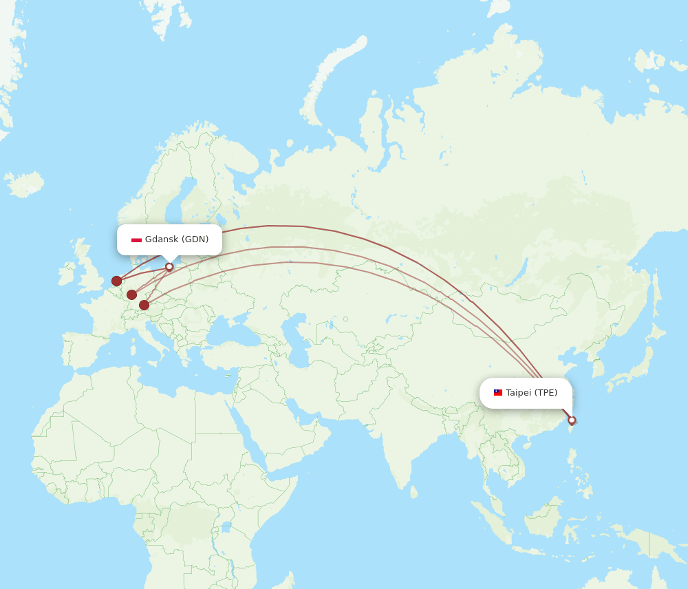 TPE-GDN flight routes