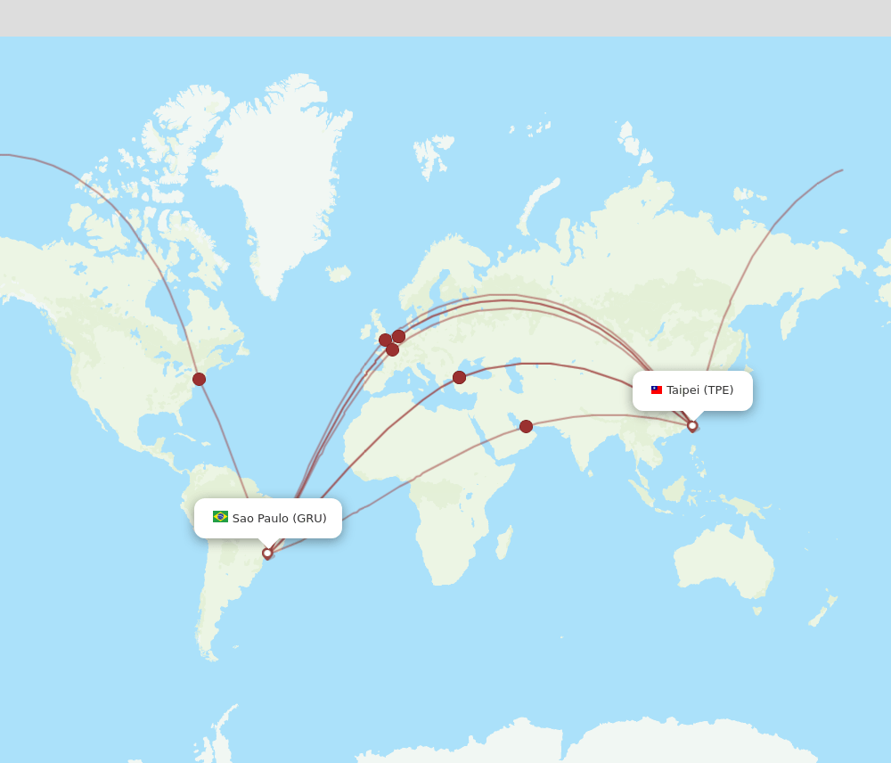 TPE-GRU flight routes